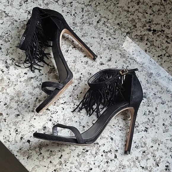Stuart Weitzman LoveFringe heels US sz 9.5 - Picture 4 of 11